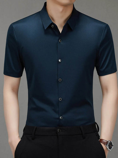 Men's Button Up Short Sleeve Shirt - Milan Style 