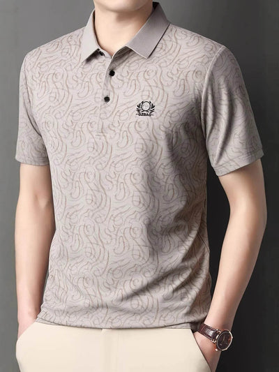 Men's Full Size Button Detail Short Sleeve Polo Plus Size - Milan Style 