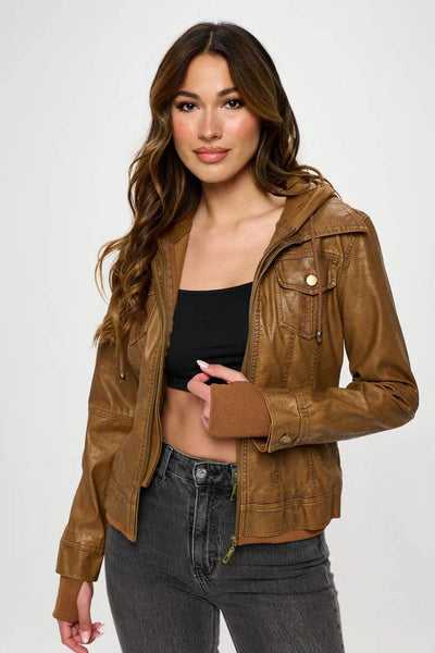 Coalition LA Double Zip Hooded Long Sleeve Jacket - Milan Style 