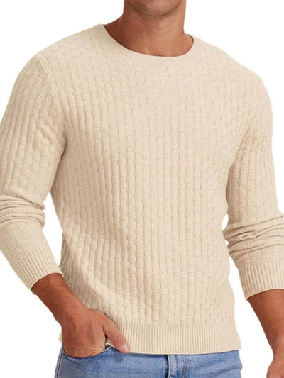 Men's Full Size Ribbed Hem Round Neck Sweater Plus Size - Milan Style 
